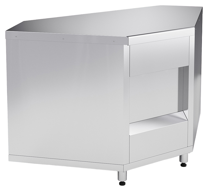 Прилавок угловой Марихолодмаш ПУ-90-В без направляющих