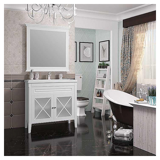 Гарнитур напольный OPADIRIS Палермо 90, 3 предмета, белый матовый