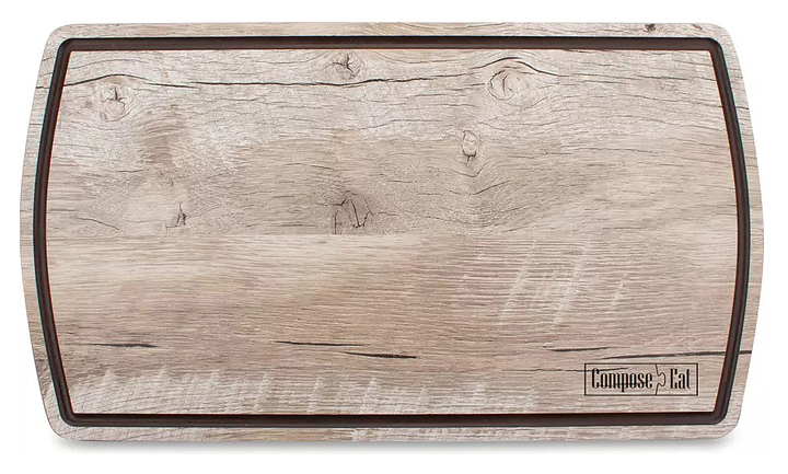 Доска для сервировки с желобом ComposeEat DSJ37210523LS6 37х21 см, дуб светлый