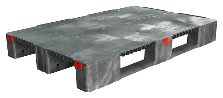 Паллет ТАРА.РУ TR 1208-1-1 1200х800х150 мм (сплошной на 3 полозьях) усиленный серый