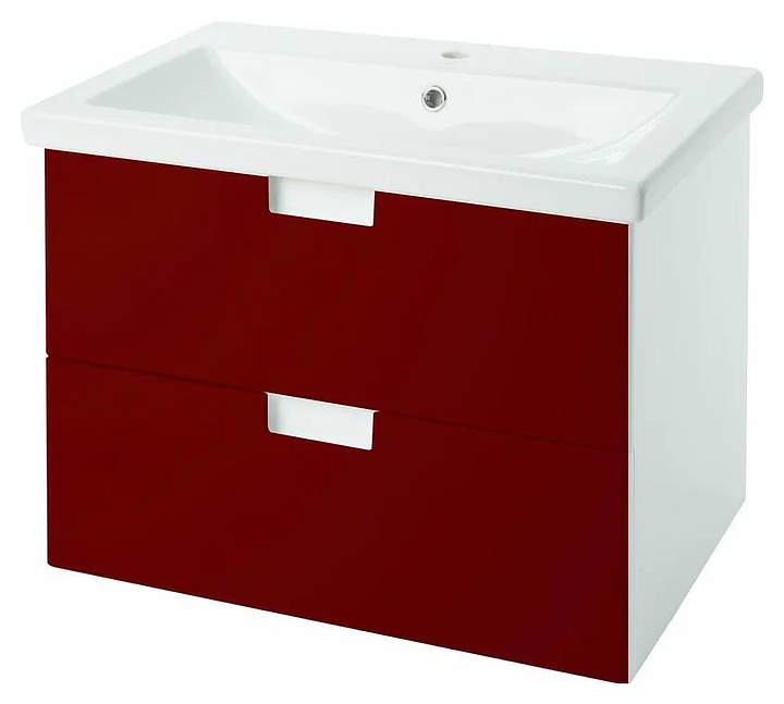 Тумба под раковину Bellezza Пегас 70 с 2 ящиками, красная