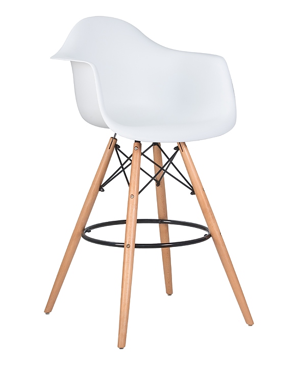 Стул барный DOBRIN 620MPP-LMZL DAW BAR (белый, светлый бук)