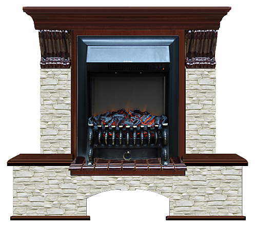 Камин Glenrich Бостон К Fobos BL ГО красное дерево