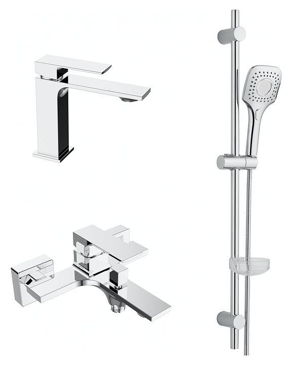Комплект смесителей с душевым гарнитуром ORANGE Lutz M04-311cr хром
