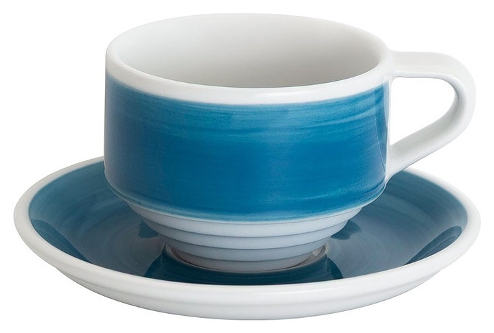 Кофейная пара Loveramics Deco C118-023BBP/C118-039BBP 165 мл (фарфор) голубая (blue handpaint)
