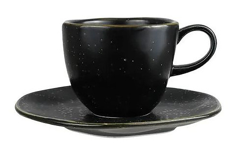 Пара чайная Oxford RYO VOLCANO 151138 (чашка 220 мл и блюдце 16 см) черный