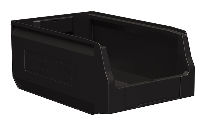 Контейнер iPlast Logic Store 350x225x150 мм с отверстиями для перегородки, ЭКО, черный