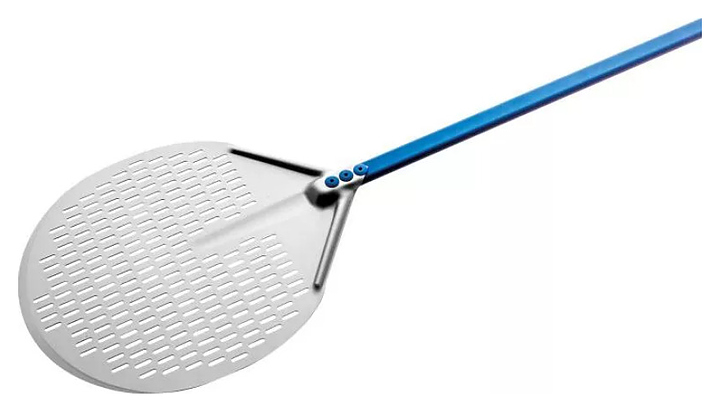 Лопата для пиццы перфорированная GiMetal A-32F/120 Azzurra d=33 см l=120 см (алюминий)