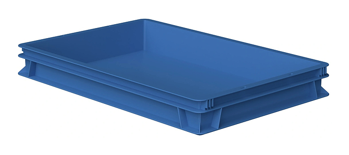 Ящик универсальный iPlast 600х400х75 мм ЭКО, сплошной, синий
