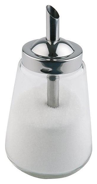 Сахарница APS 79823 300 мл d=8,5 см (стекло) с дозатором (нерж. сталь)