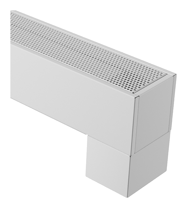 Конвектор напольный SAVVA KN Electro 135x130x2000, скрытое подкл., белый RAL9003, перф. реш., 1600Вт