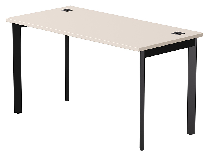 Стол офисный Everprof EVO 1380х670х755 мм (ЛДСП / металл) опоры 45гр, кашемир / черный