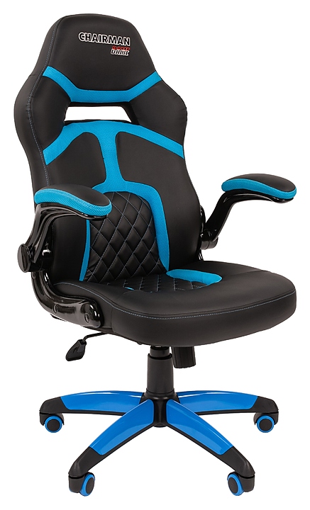Кресло игровое Chairman GAME 18 7051188, черно-голубое