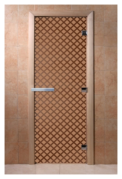 Дверь для хаммама Doorwood Хамам Мираж 1900х700 мм правосторонняя (стекло / алюминий) бронза матовая