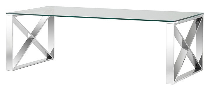 Стол журнальный Stool Group 120*60 Кросс серебро