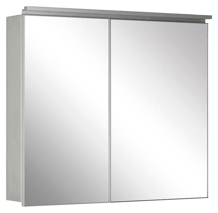 Шкаф зеркальный De Aqua Алюминиум 80 80х76,5 см с подсветкой, серебро