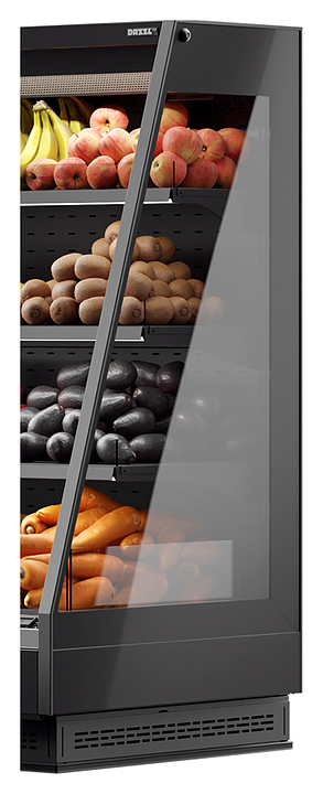 Боковина для горки холодильной Dazzl Vega 080 H160 Plug-in металлическая с зеркалом правая