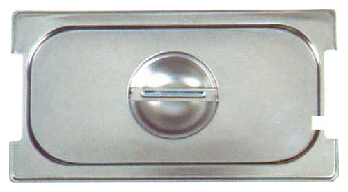 Крышка для гастроемкости Paderno 1453300 GN 2/3 (354x325) с отверстиями для ручек и ложки, нерж. сталь