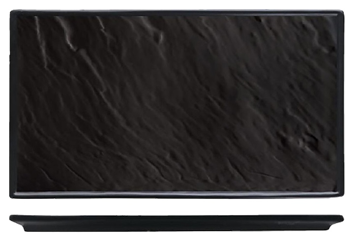 Блюдо сервировочное P.L. Proff Cuisine Black Classic&Gold F2856-12FB Organic Black 30х17 см (фарфор) прямоугольное черное