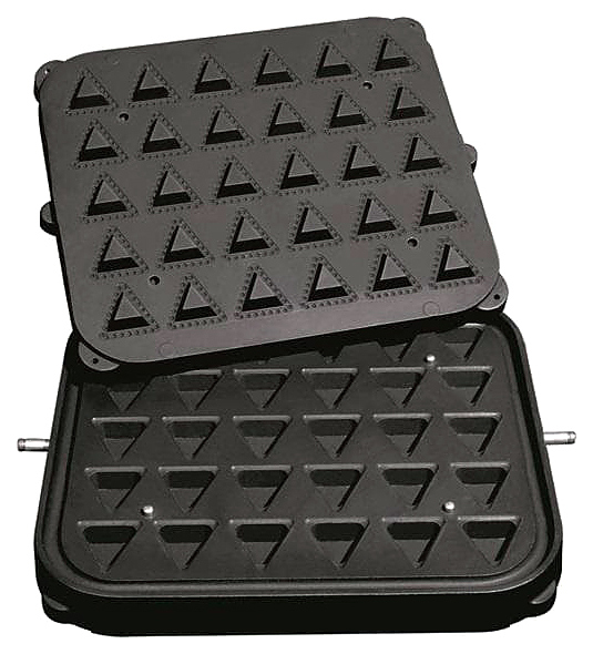 Форма для тарталетницы Kocateq DHTartmatic Plate 24 (треугольные, верхний 51х51х49 мм, нижний 32х32х29 мм, 30 шт.)