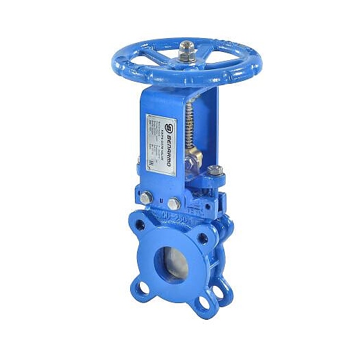 Задвижка шиберная двусторонняя Benarmo чугун Ду 200 Ру10 межфл со штурвалом уплотнение: NBR