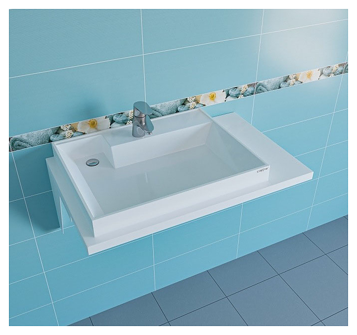 Раковина СаНта Юпитер 80х50 см, мрамор, левая