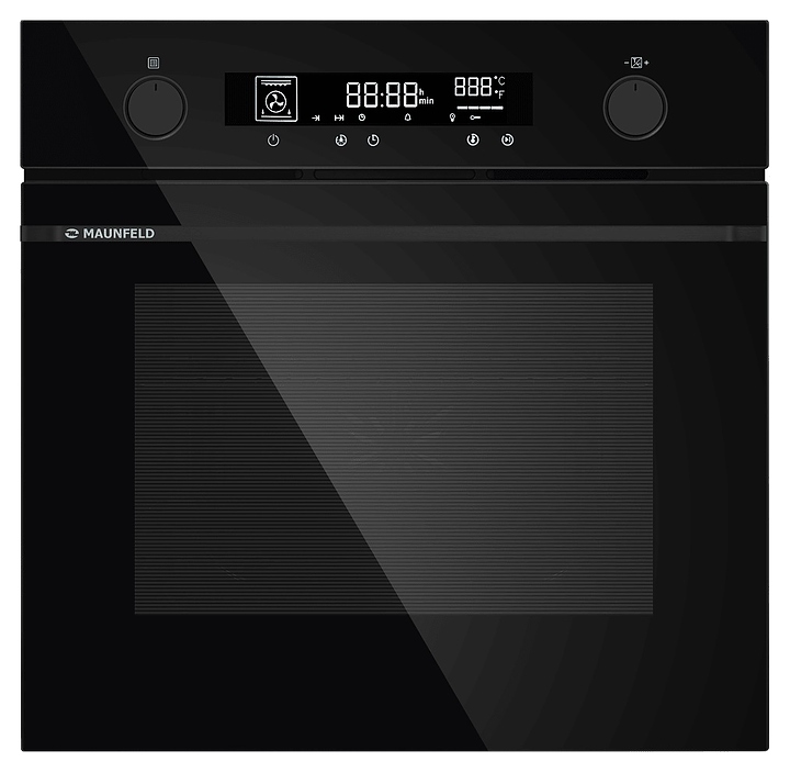 Духовой шкаф Maunfeld AEOH60106B2 черный / стекло с черной фурнитурой
