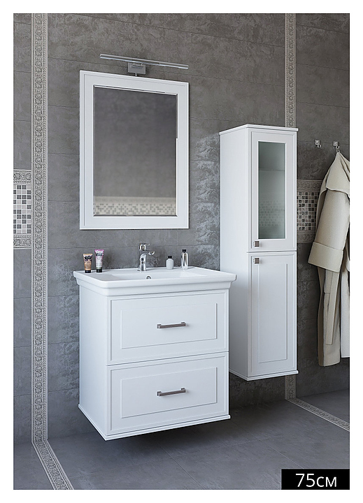 Гарнитур Sanflor Модена 75 см, 4 предмета, с левост. пеналом, белый