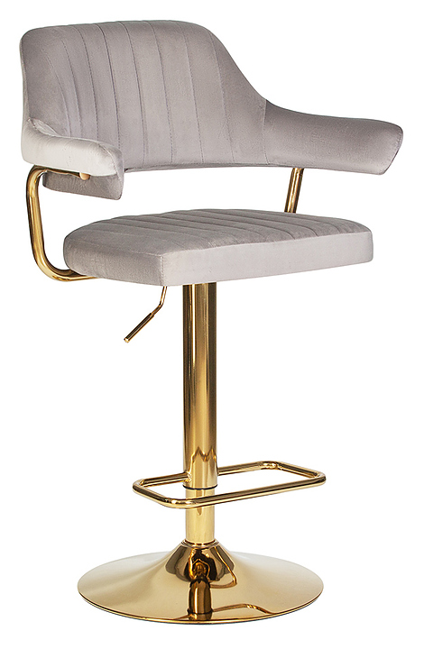 Стул барный DOBRIN 5019-LM-N CHARLY GOLD (серый велюр) 2 шт.