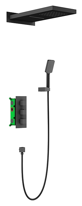 Комплект душевой TIMO Petruma SX-5039/03SM с термостатом, черный