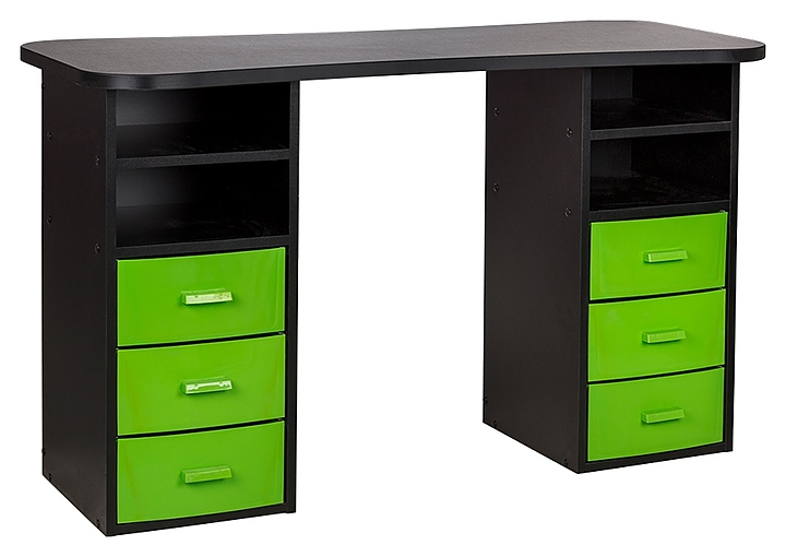 Стол маникюрный МЭДИСОН ЭЛВУД-3 с шестью ящиками, черный