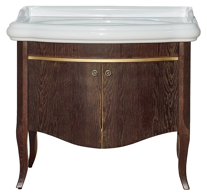 Тумба под раковину Misty Агата-100 92х78 см, орех, патина