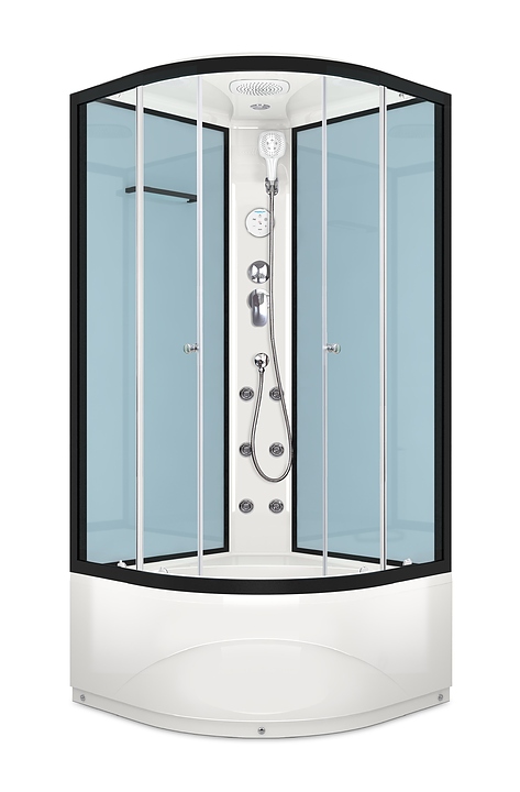 Душевая кабина с гидромассажем и блоком управления Domani-Spa Delight 110 high DS01D110HDbCl10 100х100 см