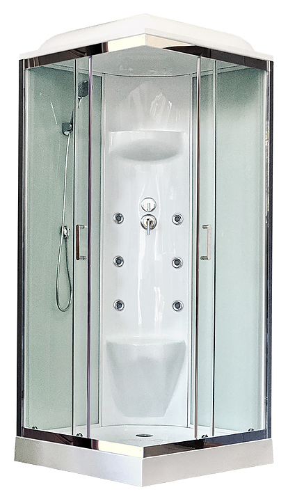 Душевая кабина с гидромассажем Royal Bath RB80HP7-WT-CH 80х80 см
