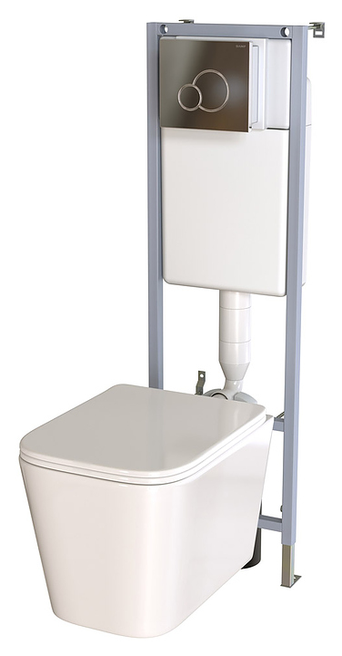 Унитаз подвесной с инсталляцией, крышкой-сиденьем и панелью смыва Taliente KIT-Correto CR25200+10011947
