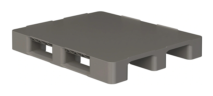 Паллет iPlast 1200x1000x150 мм сплошной на 3 полозьях, с бортиком, серый
