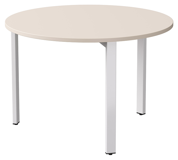 Стол переговорный Everprof EVO D1100 1100x755 мм (ЛДСП / металл) кашемир / белый