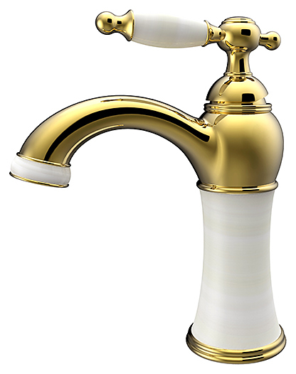 Смеситель для раковины Kaiser Retro 31411 тюльпан, золото