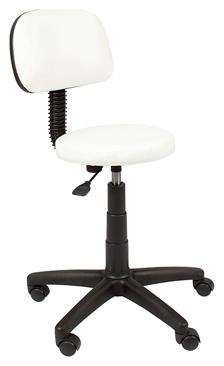 Стул мастера МЭДИСОН АСТЕК низкий со спинкой на пластиковом пятилучье, белый матовый