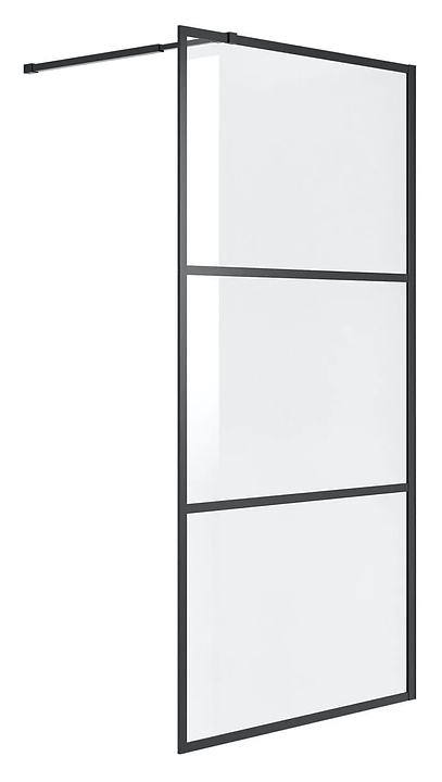 Перегородка душевая Niagara Nova NG-688-12BLACK 120х195 см, с рисунком, профиль черный матовый