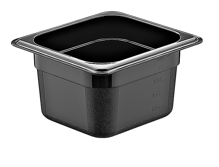 Гастроемкость Gastroplast 79779 GN 1/6-100 (176x162х100 мм) 1.4 л поликарбонат, черный