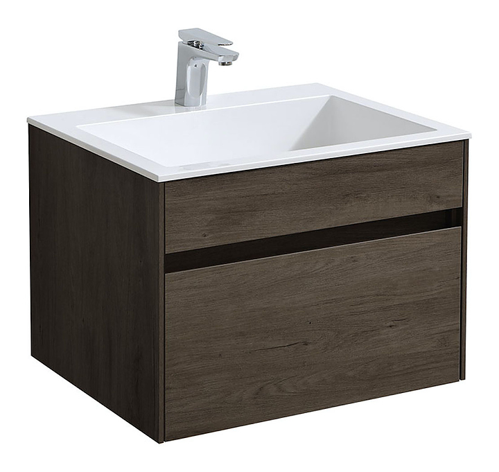 Тумба под раковину Vincea Chiara 600 R.Oak 59,2х47,6 см, подвесная, темный дуб
