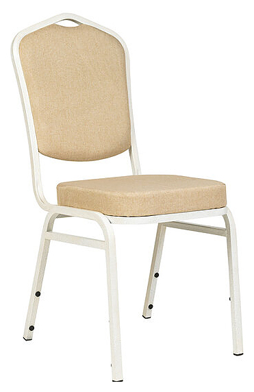 Стул ChiedoCover Хит 20 мм антик золото на белом, рогожка бежевая