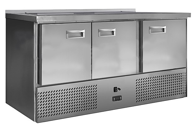 Стол холодильный для салатов Finist СХСнс-700-3 8GN1/6 (нижний холодильный агрегат) с крышкой