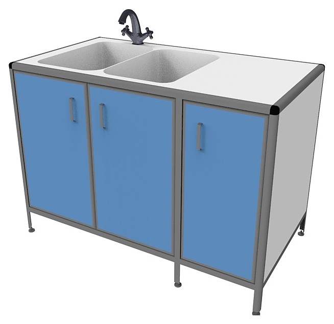 Стол-мойка лабораторная Мед Мебель MED 13.005al