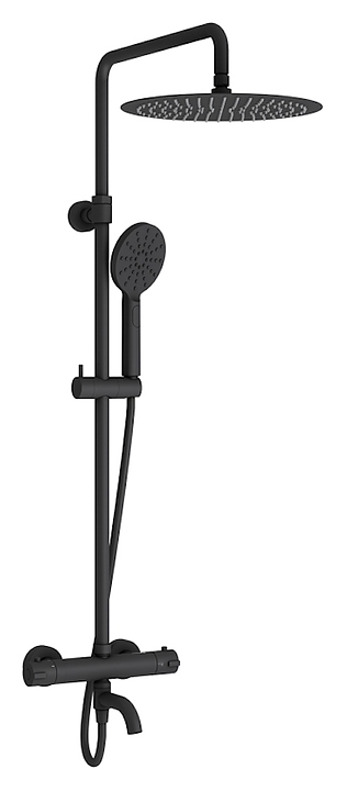 Душевая система с термостатическим смесителем Wasserkraft A28801 Thermo черный soft-touch