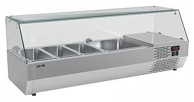 Витрина холодильная Carboma IDO A40 SM 1,2-G (3 GN1/3+1 GN1/2) с колпаком