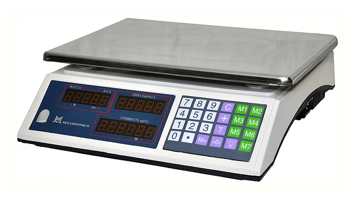 Весы электронные торговые Мехэлектрон-М ВР4900-15-2Д-АБ 02 (LCD) настольные, белый
