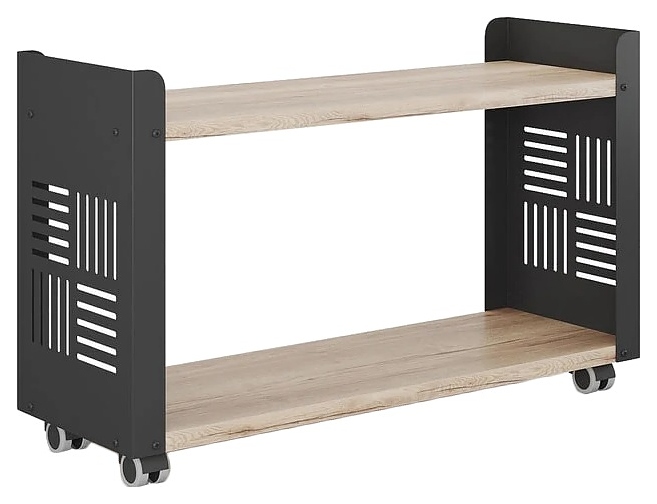 Стеллаж мобильный КОБОР SМ2-90/30 black/natural