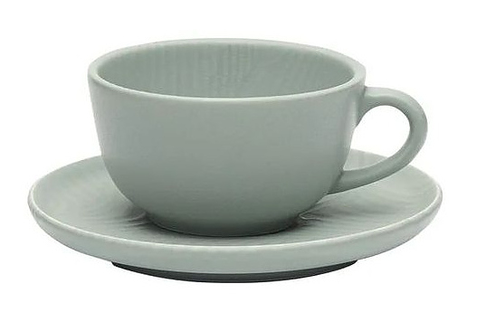 Пара чайная Oxford FLAT OASIS 151555 (чашка 200мл и блюдце 14,5см) светло-зеленый